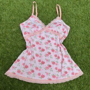 Y2K Floral Babydoll Tank Top